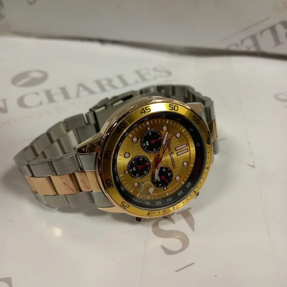 BOXED MANN EGERTON COUNTERSPY TWO TONE GOLD COLOUR WATCH 