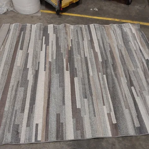 WARLICK MEDIUM GREY/TAN/WHITE RUG // 200 X 275CM