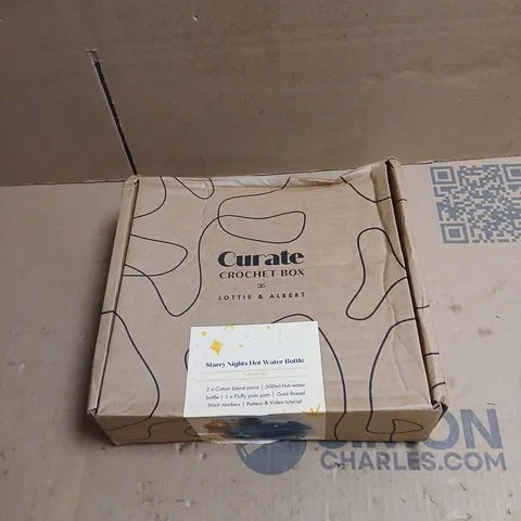 CURATE CROCHET BOX X LOTTIE AND ALBERT STARRY NIGHTS HOT WATER BOTTLE BOXED