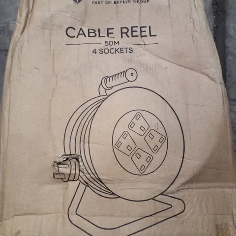 BOXED DESIRE TECH 4 SOCKET CABLE REEL 50M 