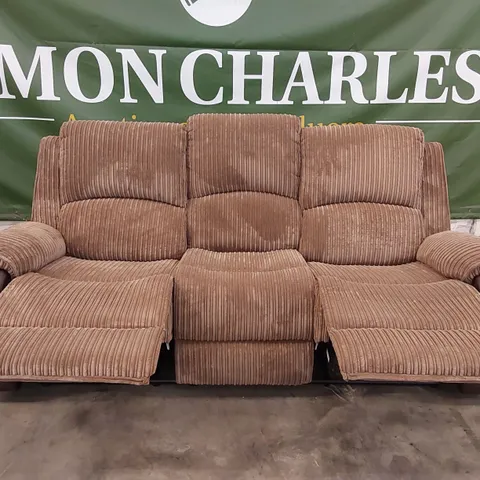 DESIGNER 3-SEATER RECLINER SOFA IN BROWN