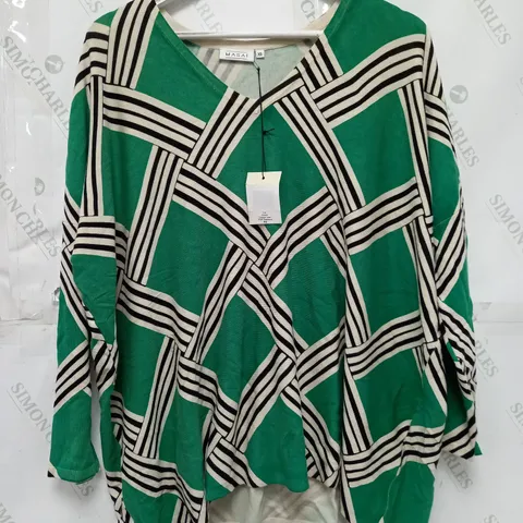 MASAI FANASLA JUMPER IN GREEN GEO - EXTRA SMALL
