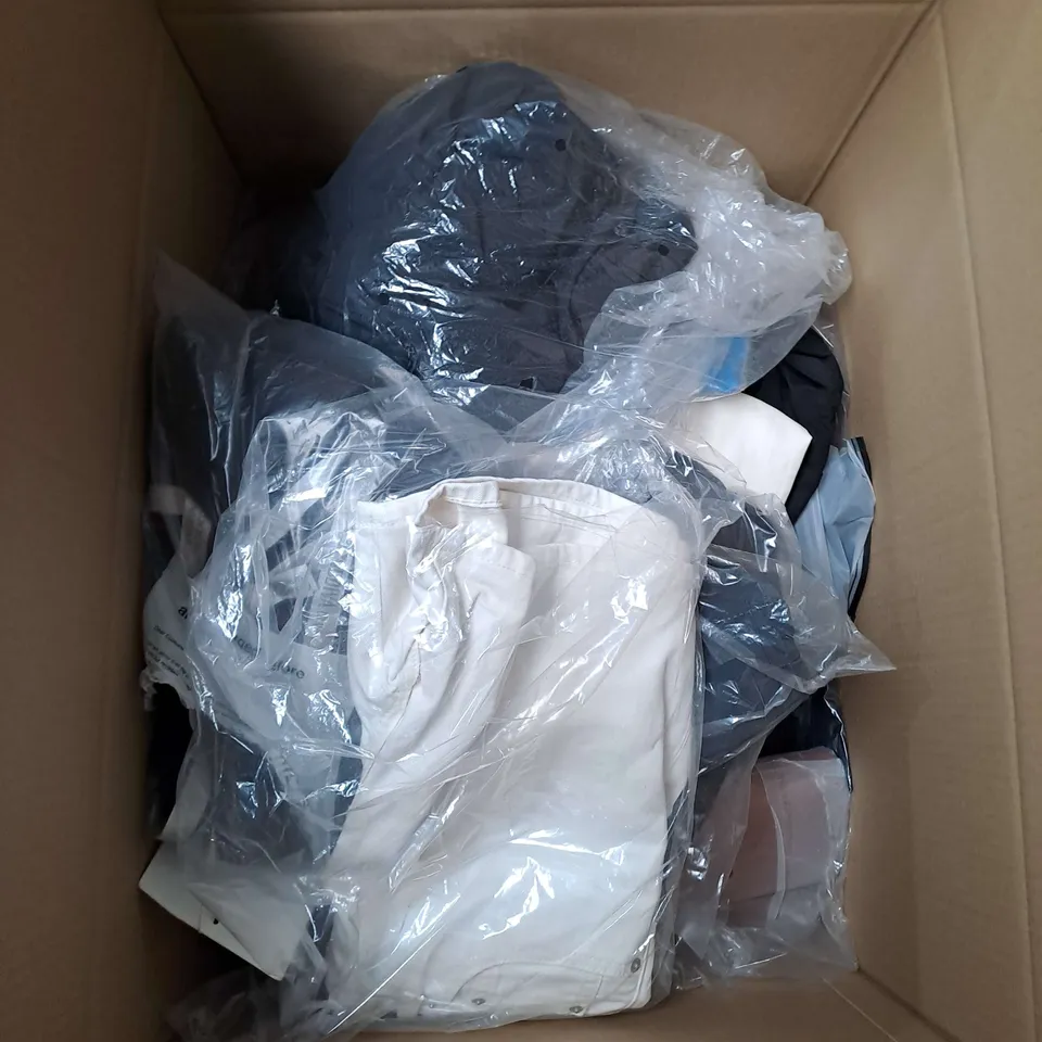 LARGE QAUNTIITY OF ASSORTED CLOTHING ITEMS IN VARIOUS STYLES, SIZES AND COLOURS