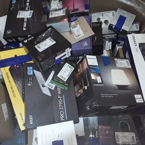 PALLET OF APPROXIMATELY 135 ASSORTED UNTESTED RAW RETURN COMPUTER, TECH AND ELECTRICAL PRODUCTS TO INCLUDE;