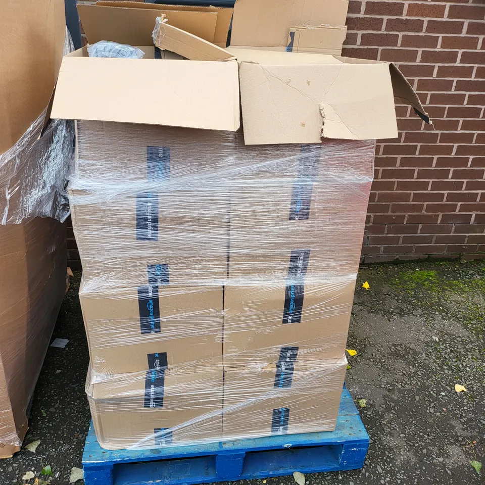 PALLET OF 16 MEDIUM BOXES OF A SIGNIFICANT QUANTITY OF ASSORTED ITEMS TO INCLUDE LED RING LIGHT KIT, HULA HOIP, AIRBAG CASE, POACHIES EGG POACHER, ETC