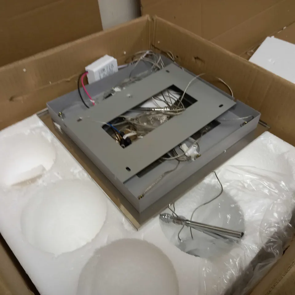 JENSEN 9 LIGHT LED CEILING PENDANT - CHROME FINISH - GLASS 