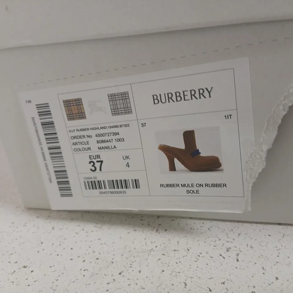 BURBERRY RUBBER MULE ON RUBBER SOLE – UK 4 (EUR 37)