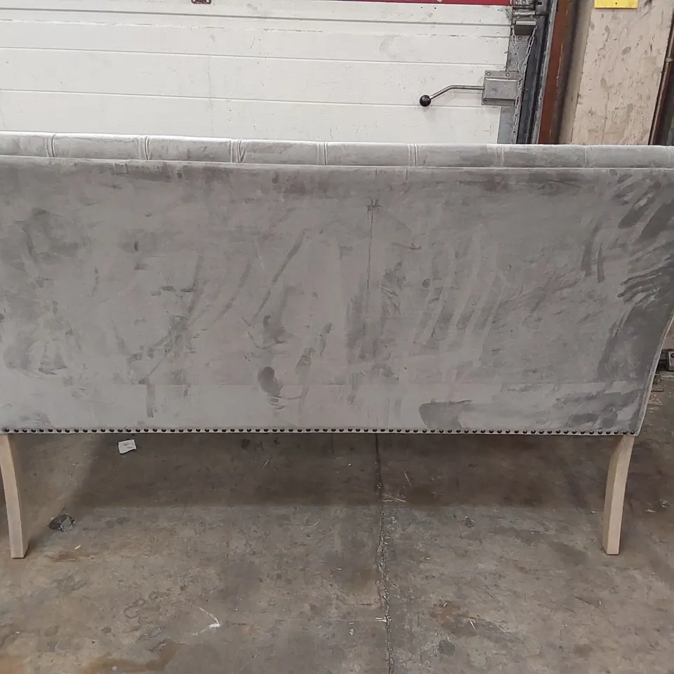 DESIGNER GREY VELVET JACOB BENCH (1 ITEM)