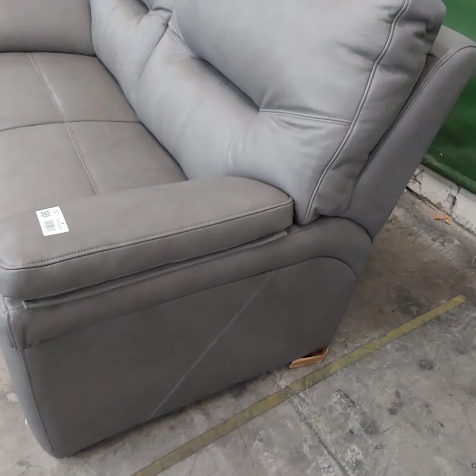 QUALITY BRITISH DESIGNER G PLAN SEATTLE 2.5 SEATER SOFA CAPRI GREY LEATHER 