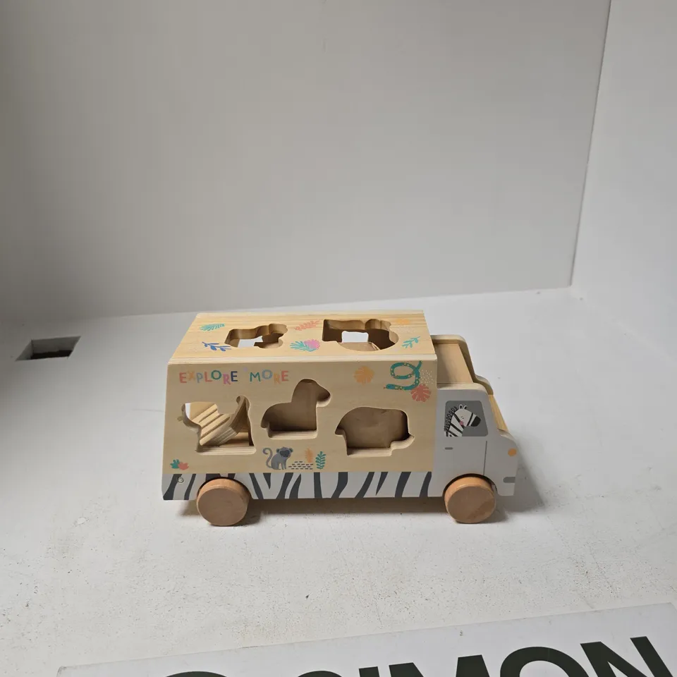 MY 1ST YEAR SAFARI JEEP SHAPE SORTER – WOODEN BABY TOY