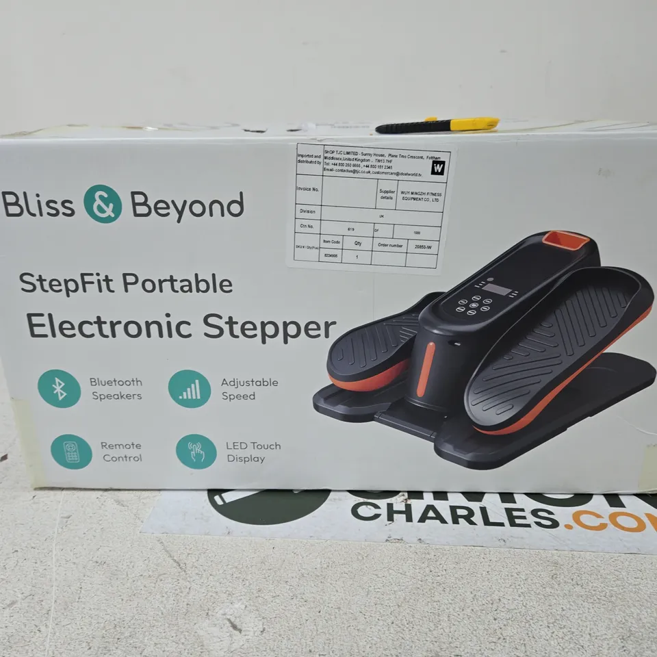 BLISS & BEYOND STEPFIT PORTABLE ELECTRONIC STEPPER – BOXED