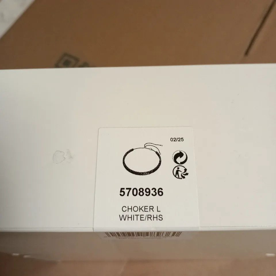 SWAROVSKI CHOKER NECKLACE – WHITE, SIZE L (RHS) BOXED