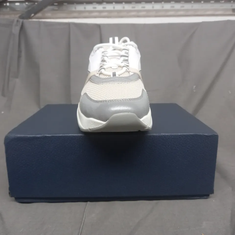 BOXED PAIR OF DIOR TRAINERS IN WHITE/CREAM/GREY SIZE EU 42