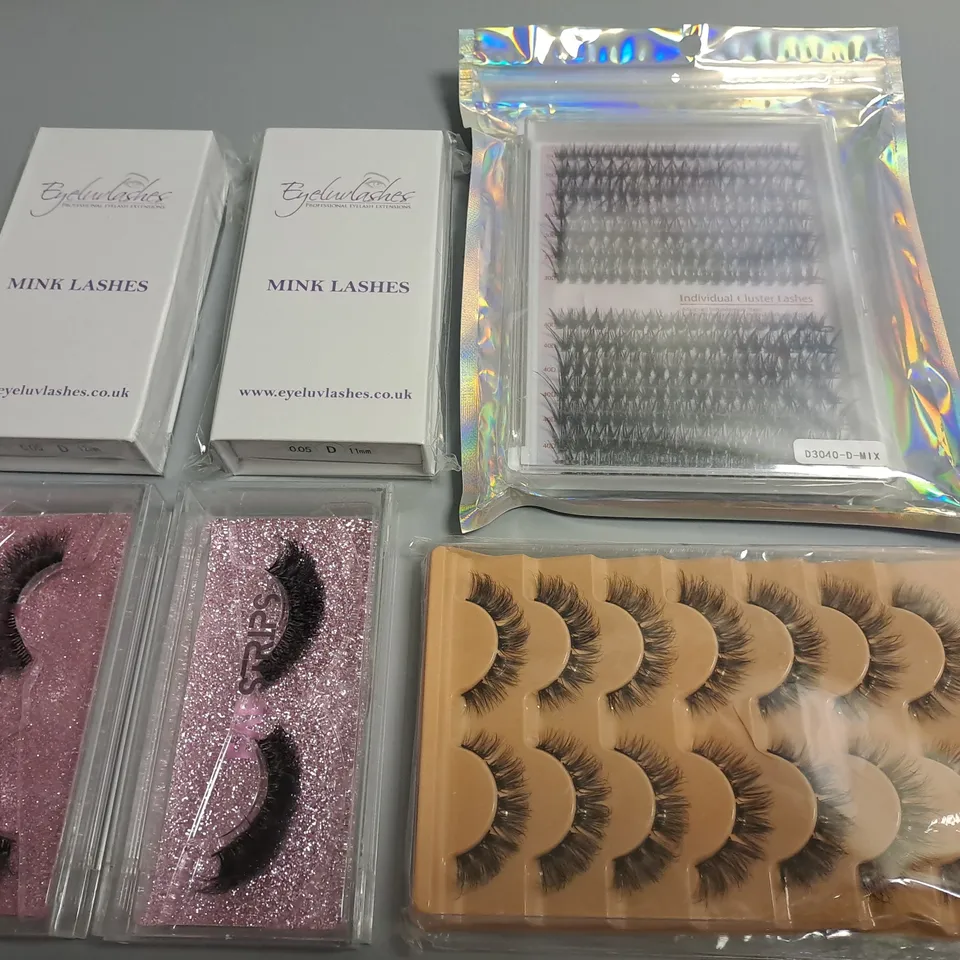 LOT OF 6 ASSORTED PACKS OF EYE LASHES