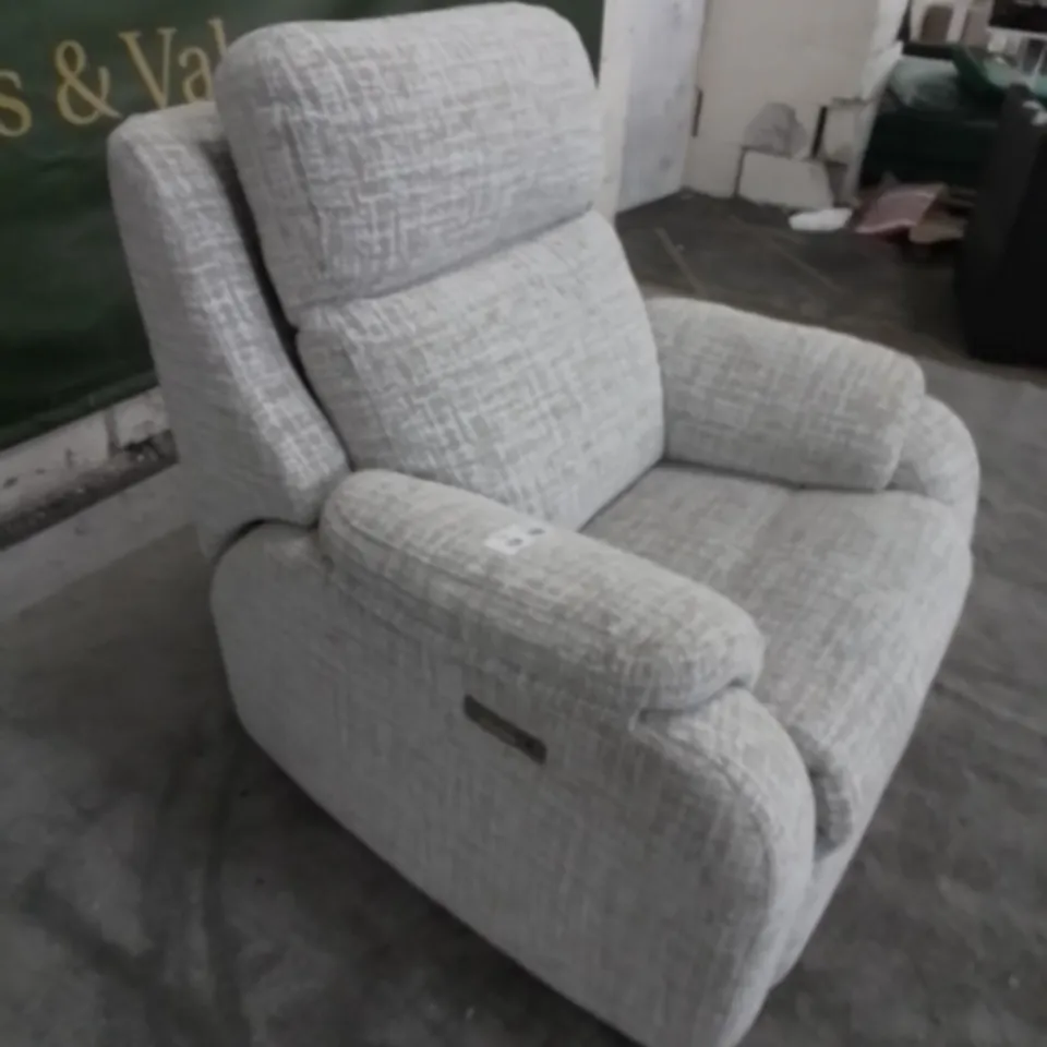 DESIGNER G PLAN MADE KINGSBURY SHORE OATMEAL FABRIC ELECTRIC RECLINING ARMCHAIR