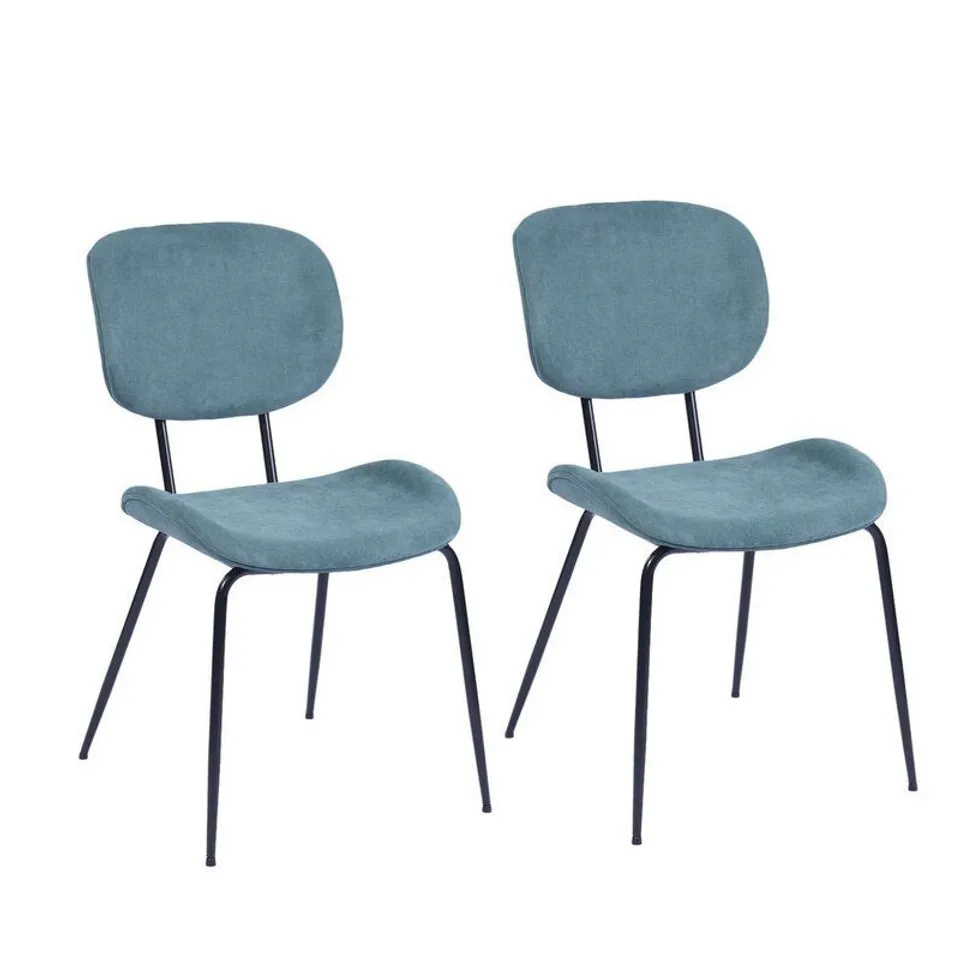 PAIR OF FIAMONT UPHOLSTERED DINING CHAIRS - BLUE