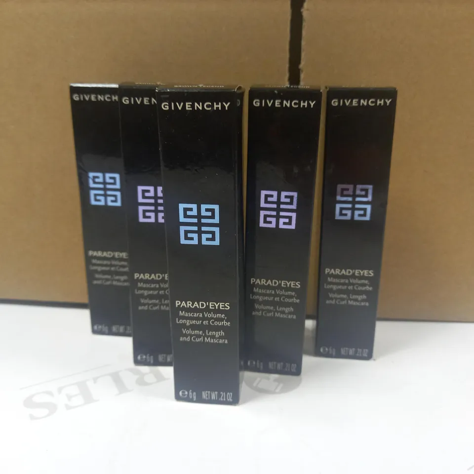 LOT OF 5 ASSORTED GIVENCHY PARAD'EYES VOLUME, LENGTH AND CURL MASCARA
