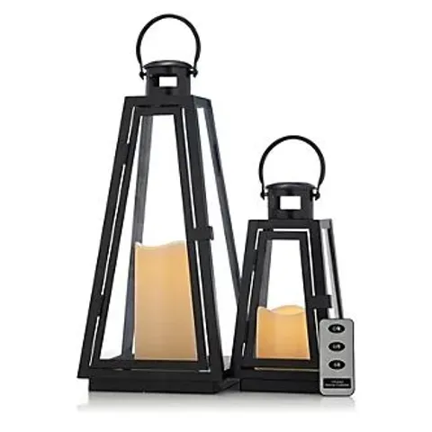 HOME REFLECTIONS SET OF 2 INDOOR OUTDOOR LANTERNS WITH LED CANDLES