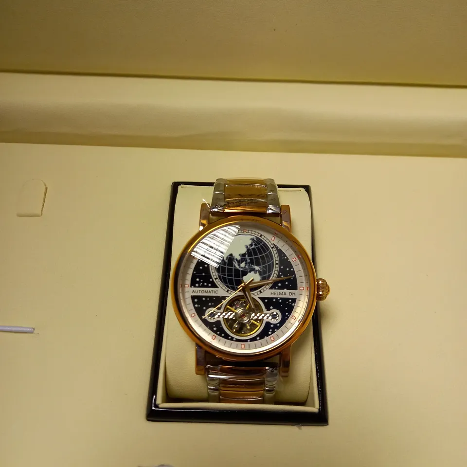 HELMA DH AUTOMATIC TOURBILLON MOVEMENT STAINLESS STEEL STRAP WRISTWATCH
