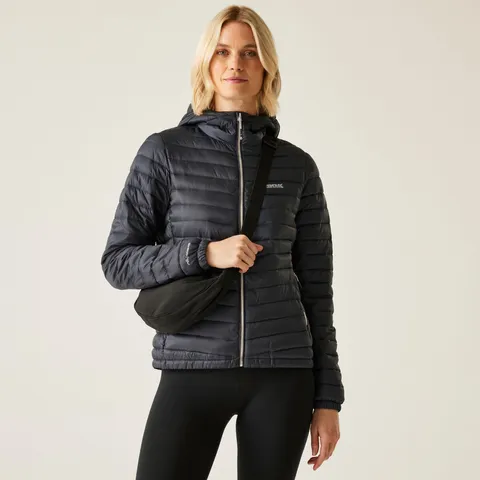 BRAND NEW REGATTA WOMEN'S HURDEN PADDED JACKET IN SEAL GREY BLACK - 8