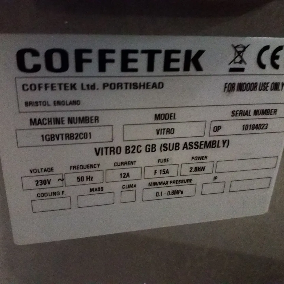 COFFETEK VITRO B2C GB ESPRESSO MACHINE 