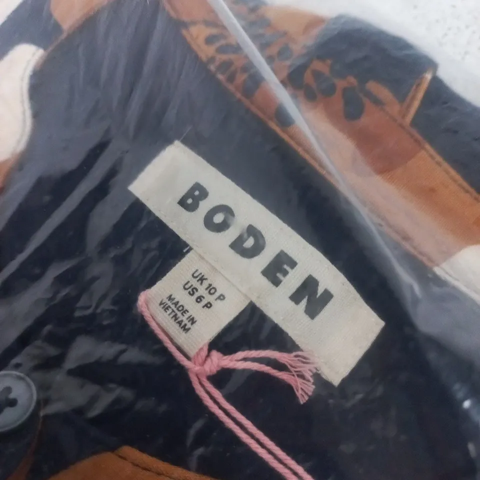 BODEN FLORAL DRESS, UK 10P (US 6P, DE 36P, FR 38P) – ORANGE/NAVY