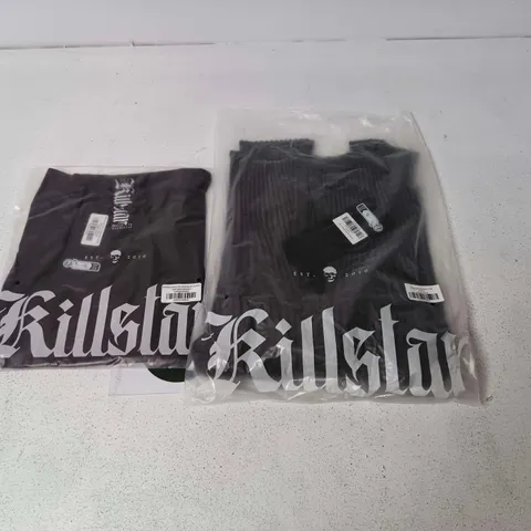 LOT OF APPROXIMATELY 60 BRAND NEW KILLSTAR CLOTHING ITEMS TO INCLUDE DUSK EMPRESS KNIT TOPS AND MORNING MEADOW UNDERBUST CORSETS - VARIOUS SIZES