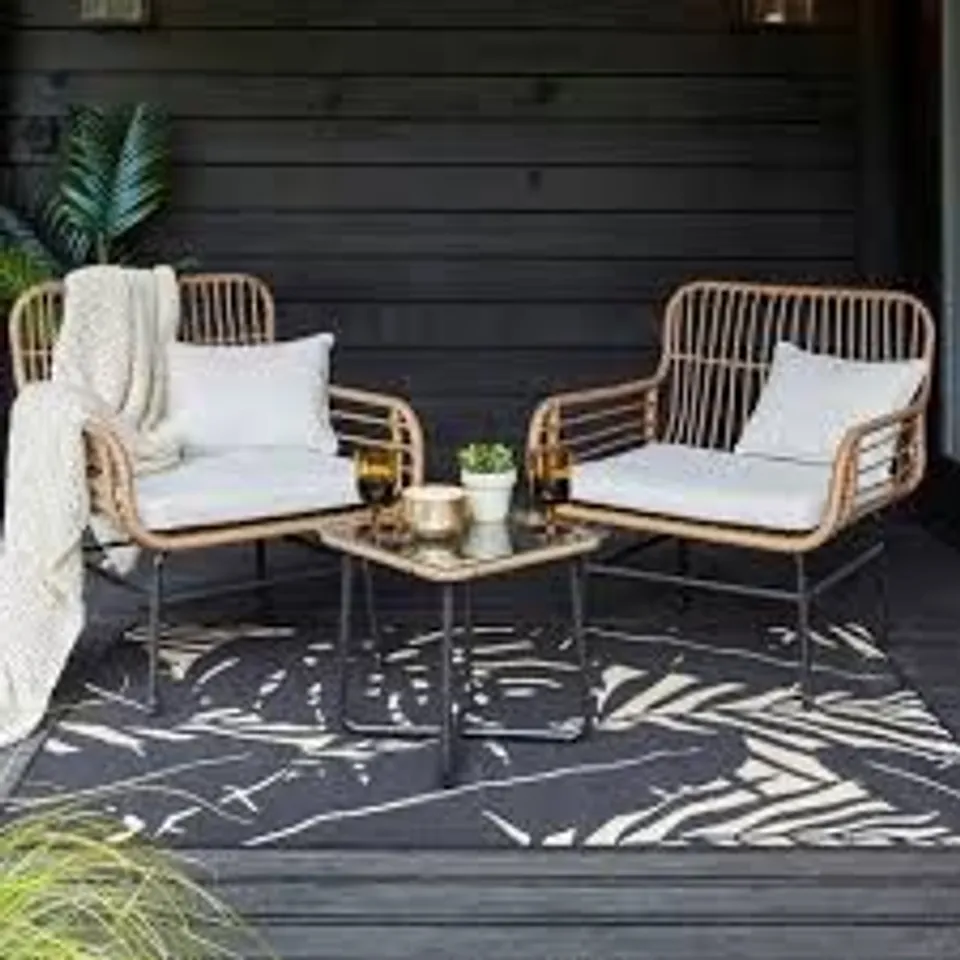 BOXED RATTAN ROPE BISTRO SET (1 BOX)