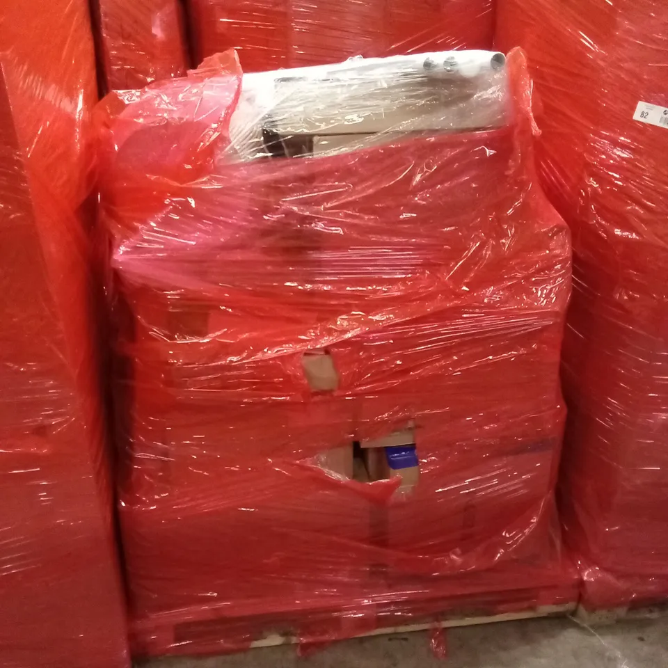 PALLET OF ASSORTED HOUSEHOLD GOODS AND PRODUCTS TO INCLUDE; PLANTER, FLATPACK FURNITURE ETC