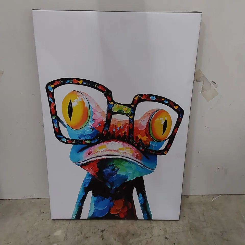 FROG WEARING GLASSES ABSTRACT - CANVAS 