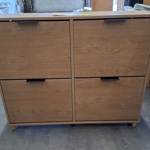 LARGE SHOE STORAGE CABINET WITH 4 FLIP DRAWERS WOODEN
