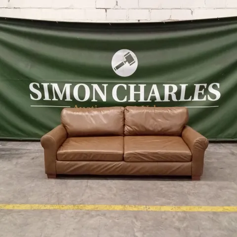 BAILEY 4 SEATER LEATHER SOFA - TAN