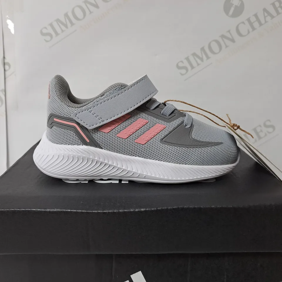 BOXED ADIDAS RUNFALCON 2.0 GREY KIDS TRAINERS - SIZE 6K