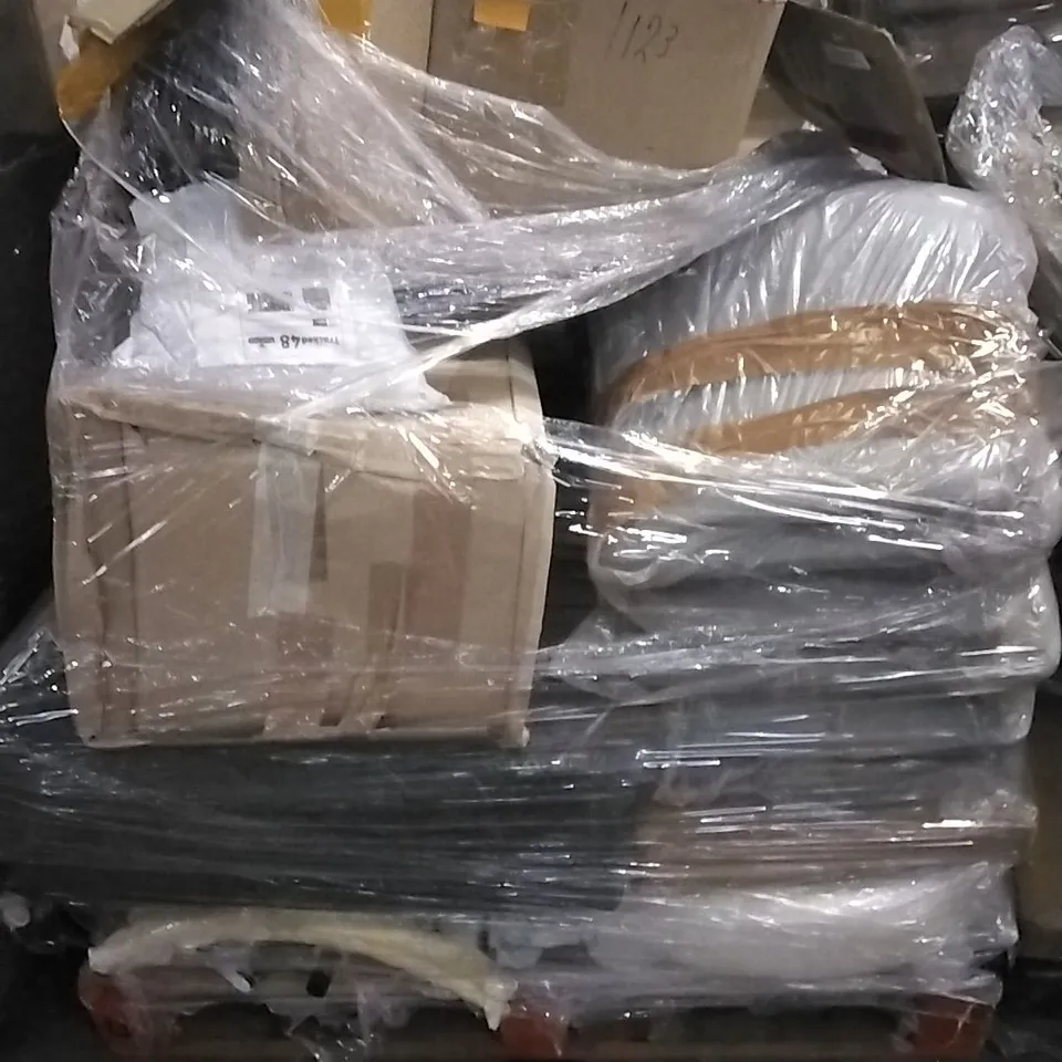 PALLET OF HOUSEHOLD ITEMS TO INCLUDE LED UNDERGROUND LAMPS, CORDLESS ORAL IRRIGATOR, POND LIGHT AND OTHER ASSORTED ITEMS...
