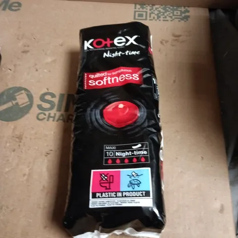 BOX OF APPROXIMATELY 10 ASSORTED COSMETIC ITEMS INCLUDING KOTEX NIGHT TIME AND JB HAIR EXTENSION 