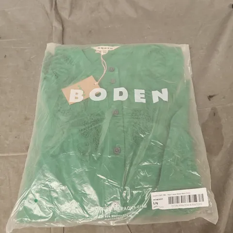 BODEN MAE LINEN BLEND SHIRT DRESS – GREEN, WOMEN'S SIZE 18R