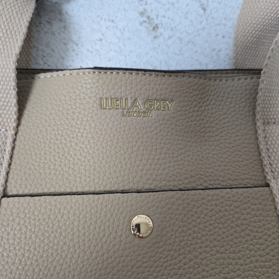 LUELLA GREY LONDON BEIGE PEBBLE LEATHER TOTE BAG