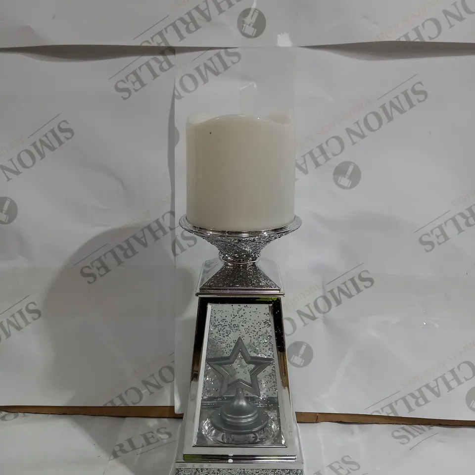 JULIEN MACDONALD FLAMELESS SWIRLING GLITTER CHRISTMAS TREE CANDLE HOLDER