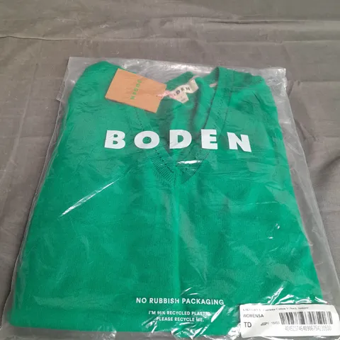 BODEN CATRIONA COTTON V-NECK JUMPER SIZE S