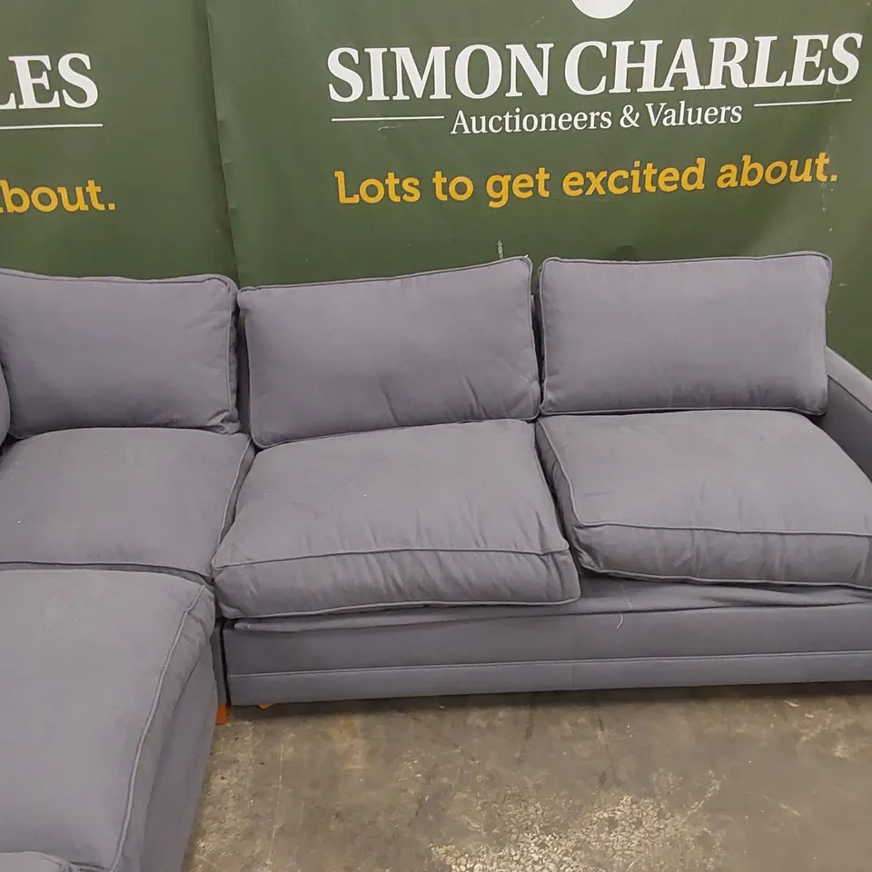 QUALITY DESIGNER CORNER SOFA BED - GREY FABRIC
