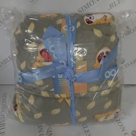 SEALED THE OODIE SLOTH THEMED HOODED BLANKET