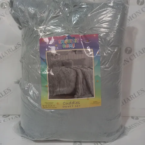 EXQUIZIT HOME CUDDLES DUVET SET IN GREY - DOUBLE SIZE