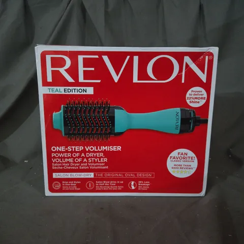 BOXED REVLON SALON HAIR DRYER AND VOLUMISER - TEAL