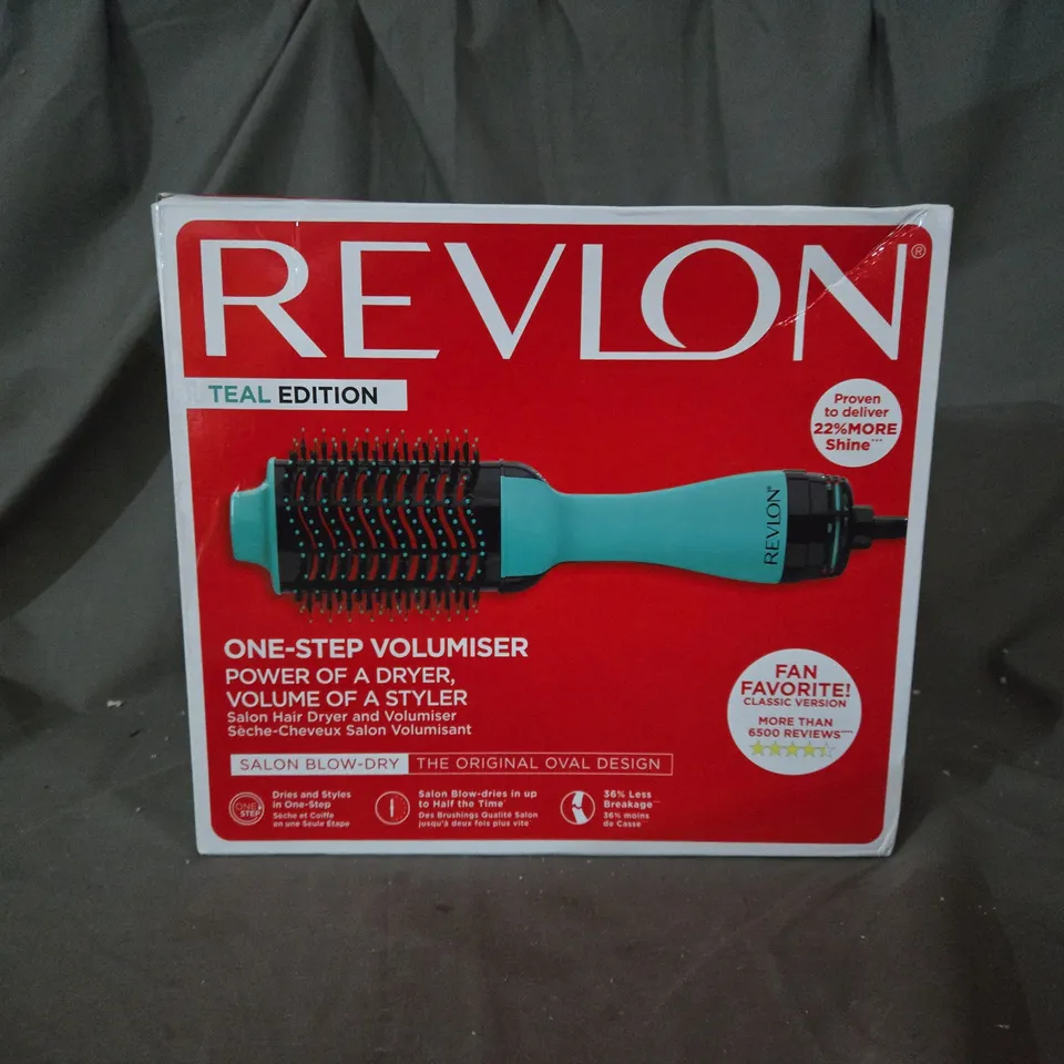 BOXED REVLON SALON HAIR DRYER AND VOLUMISER - TEAL RRP £49.99