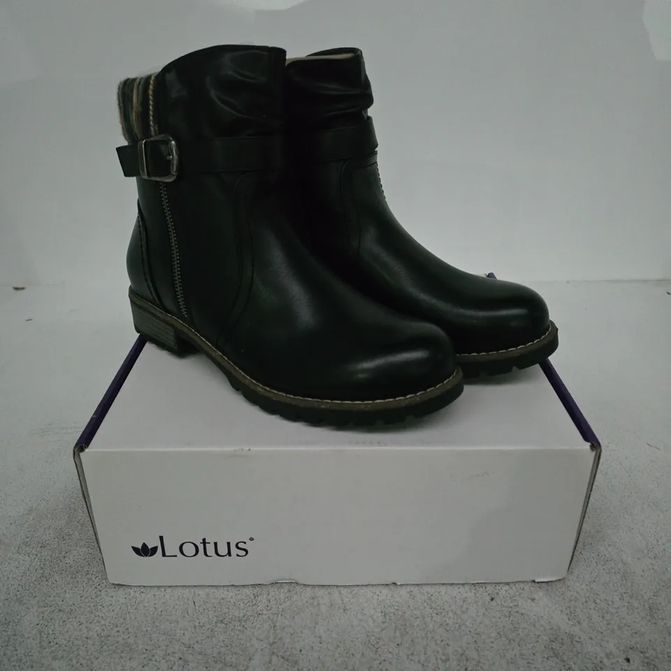 LOTUS BLACK ANKLE BOOTS – UK 7