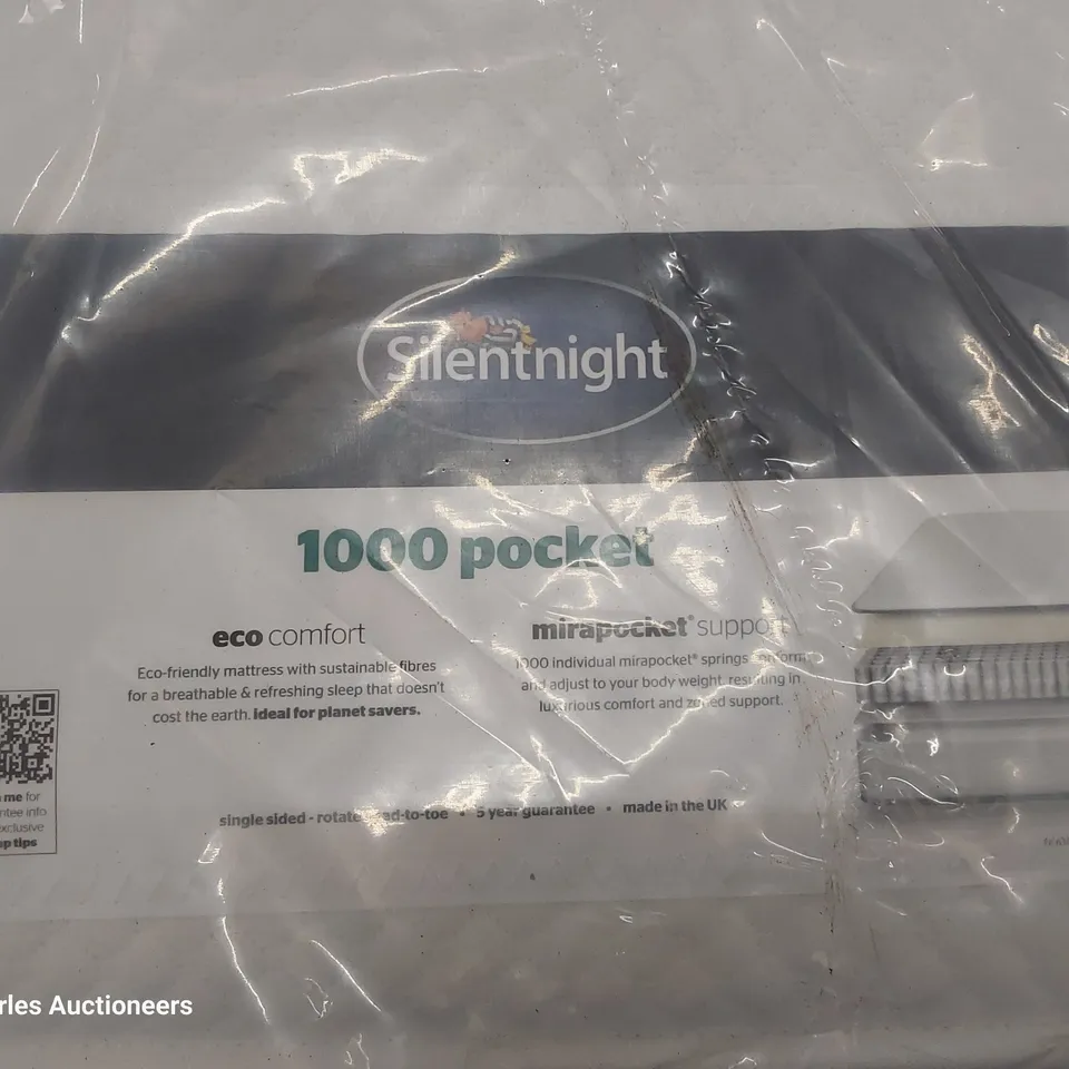 QUALITY BAGGED SILENTNIGHT 4'6" DOUBLE 1000 POCKET SPRUNG MATTRESS