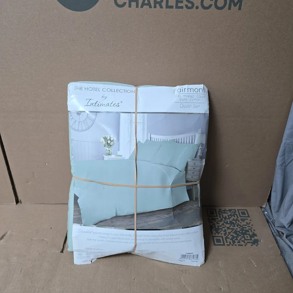 FAIRMONT THE HOTEL COLLECTION DUVET SET – 100% COTTON, SAGE - SUPER KING 