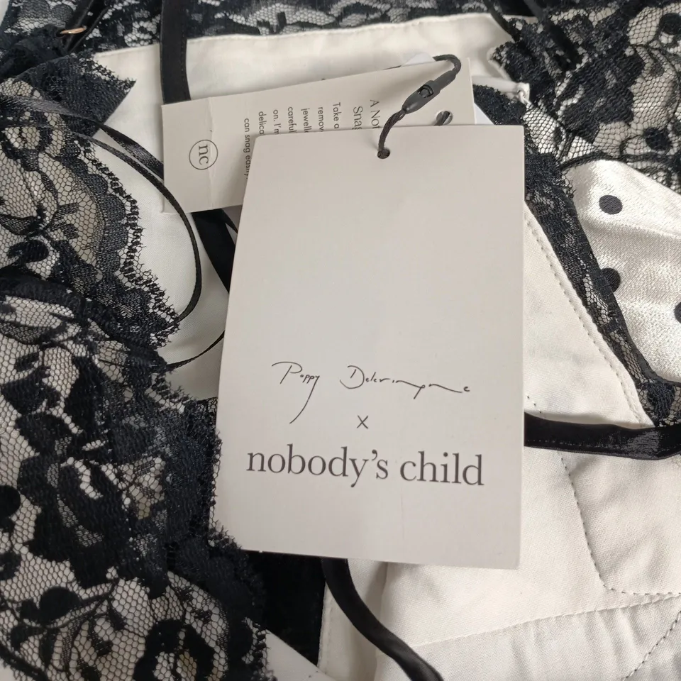 NOBODY'S CHILD X POPPY DELEVINGNE – LAUREN LACE TRIM DRESS, WHITE, UK 16