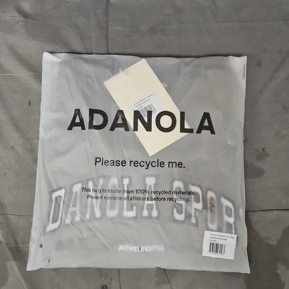 BAGGED ADANOLA AS OVERSIZED SWEATSHIRT IN OLIVE GREEN SIZE MEDIUM
