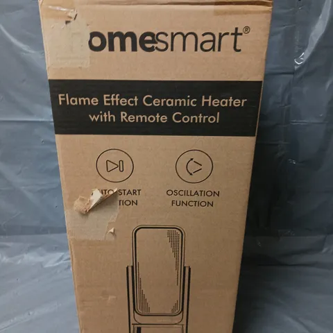 BOXED HOMESMART FLAME EFFECT CERAMIC HEATER WITH REMOTE CONTROL